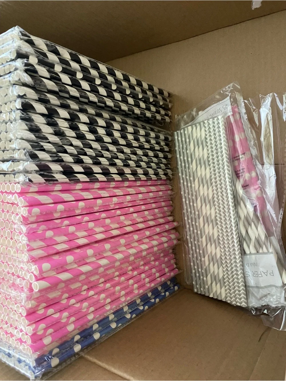 Pink Paper Straws - 24 Count (over 34 packs)